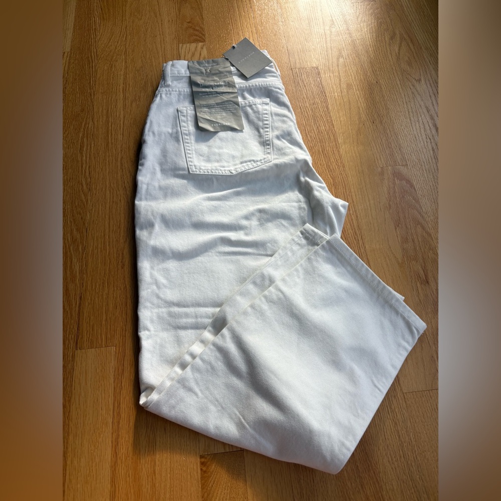 NWT women’s white everlane high rise cheeky straight jean size 33